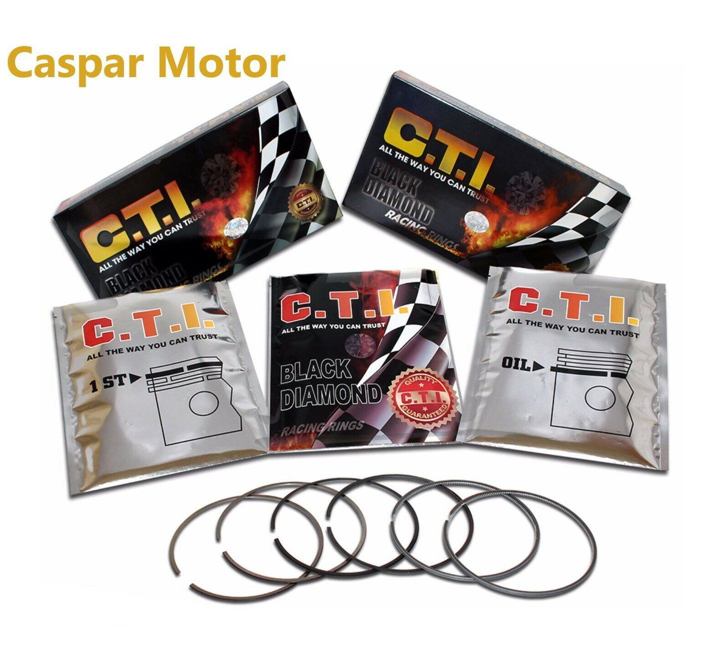 C.T.I BLACK DIAMOND 12-092-05 PISTON RING SET FOR 02-05 SAAB SUBARU IMPREZA 2.0L