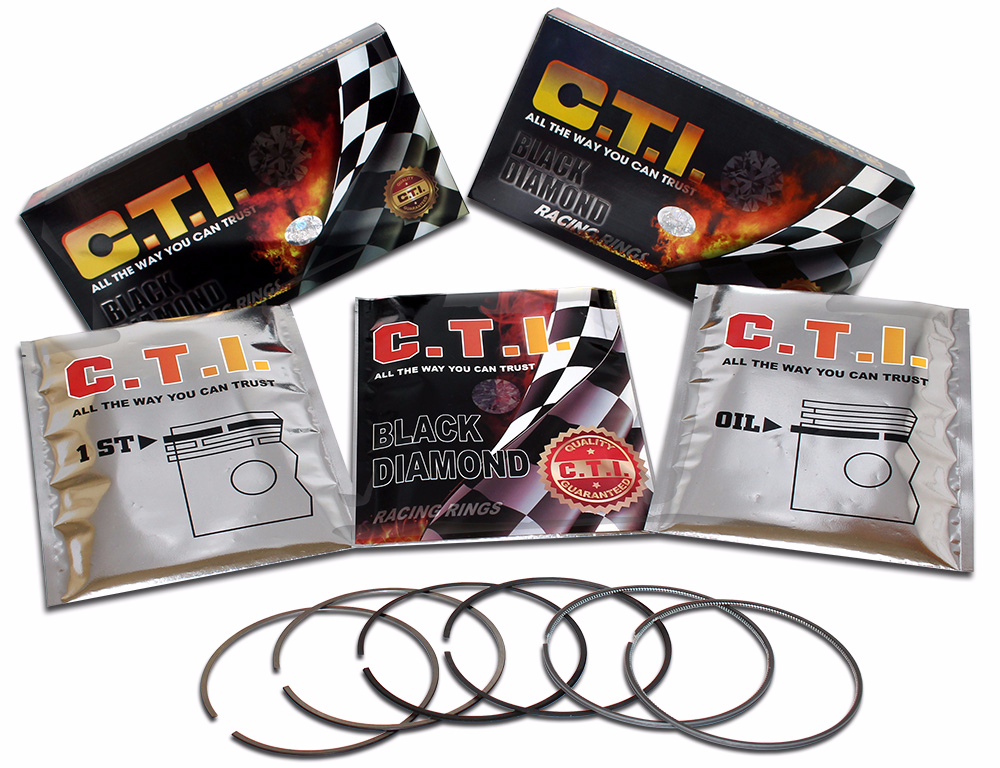 C.T.I. BLACK DIAMOND 53-825-01 PISTON RING SET FOR 93-15 V.W. JETTA GOLF 2.0L